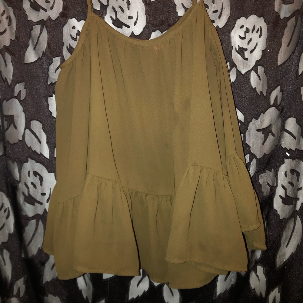 off-the-shoulder H&M Divided green blouse